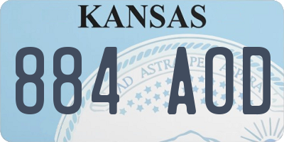 KS license plate 884AOD