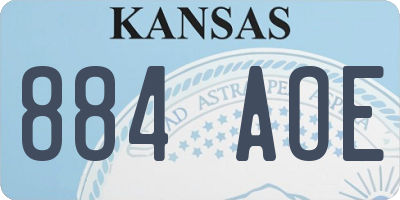 KS license plate 884AOE