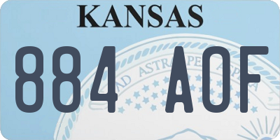 KS license plate 884AOF