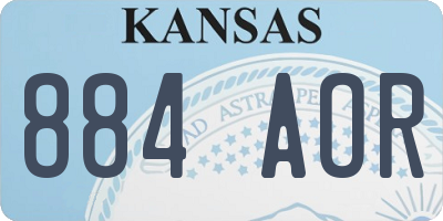 KS license plate 884AOR