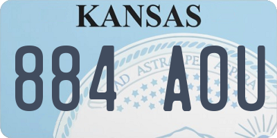 KS license plate 884AOU