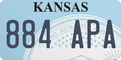 KS license plate 884APA