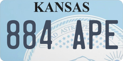 KS license plate 884APE