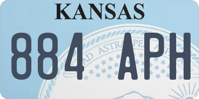 KS license plate 884APH