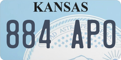 KS license plate 884APO