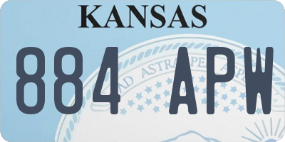 KS license plate 884APW