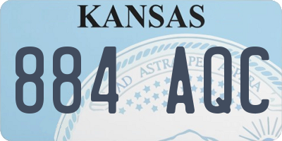 KS license plate 884AQC