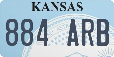 KS license plate 884ARB