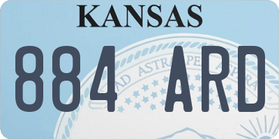 KS license plate 884ARD