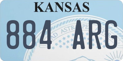 KS license plate 884ARG
