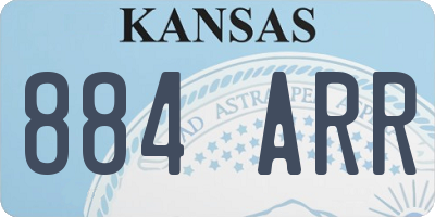 KS license plate 884ARR