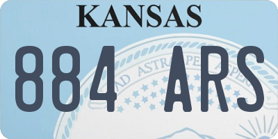 KS license plate 884ARS