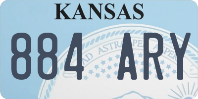 KS license plate 884ARY