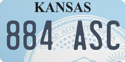 KS license plate 884ASC