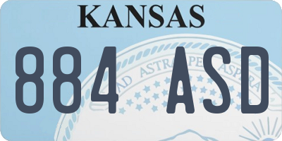 KS license plate 884ASD