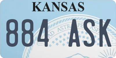 KS license plate 884ASK