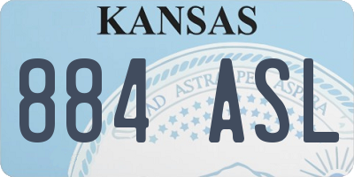 KS license plate 884ASL