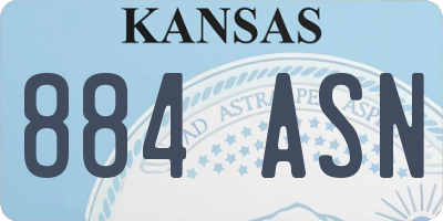KS license plate 884ASN