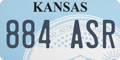 KS license plate 884ASR