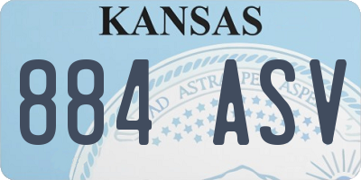 KS license plate 884ASV