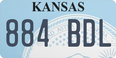 KS license plate 884BDL