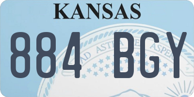 KS license plate 884BGY