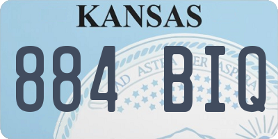 KS license plate 884BIQ