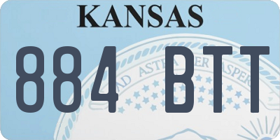 KS license plate 884BTT