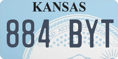 KS license plate 884BYT