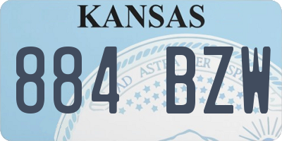 KS license plate 884BZW