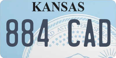 KS license plate 884CAD