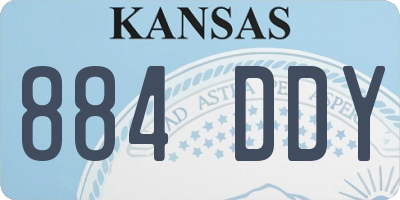 KS license plate 884DDY