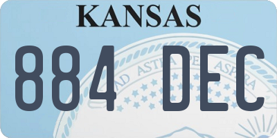 KS license plate 884DEC