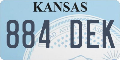 KS license plate 884DEK