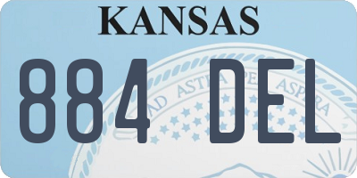 KS license plate 884DEL