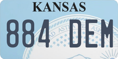 KS license plate 884DEM