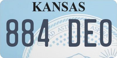 KS license plate 884DEO