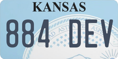 KS license plate 884DEV
