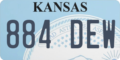 KS license plate 884DEW