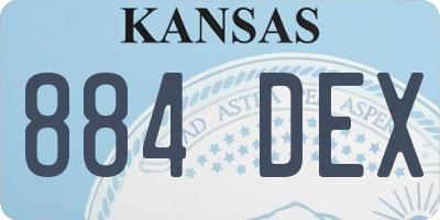 KS license plate 884DEX