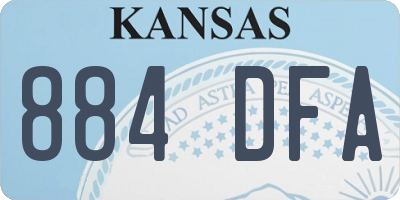 KS license plate 884DFA