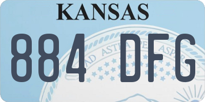 KS license plate 884DFG