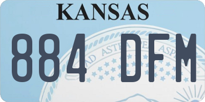 KS license plate 884DFM