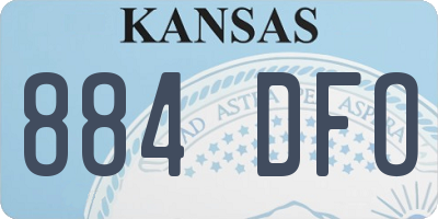 KS license plate 884DFO