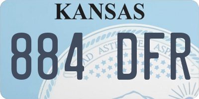 KS license plate 884DFR