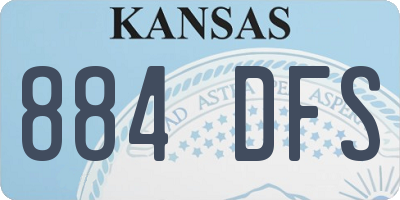 KS license plate 884DFS