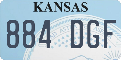 KS license plate 884DGF