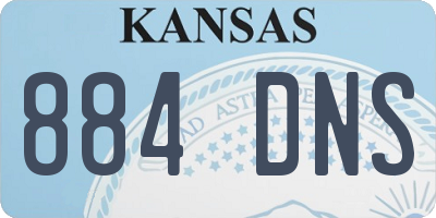 KS license plate 884DNS