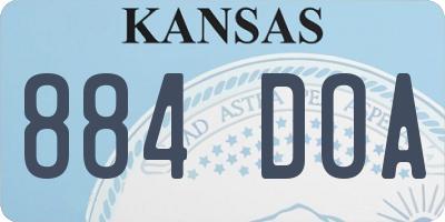 KS license plate 884DOA