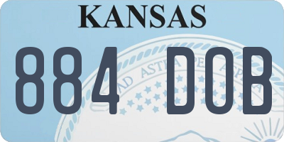 KS license plate 884DOB